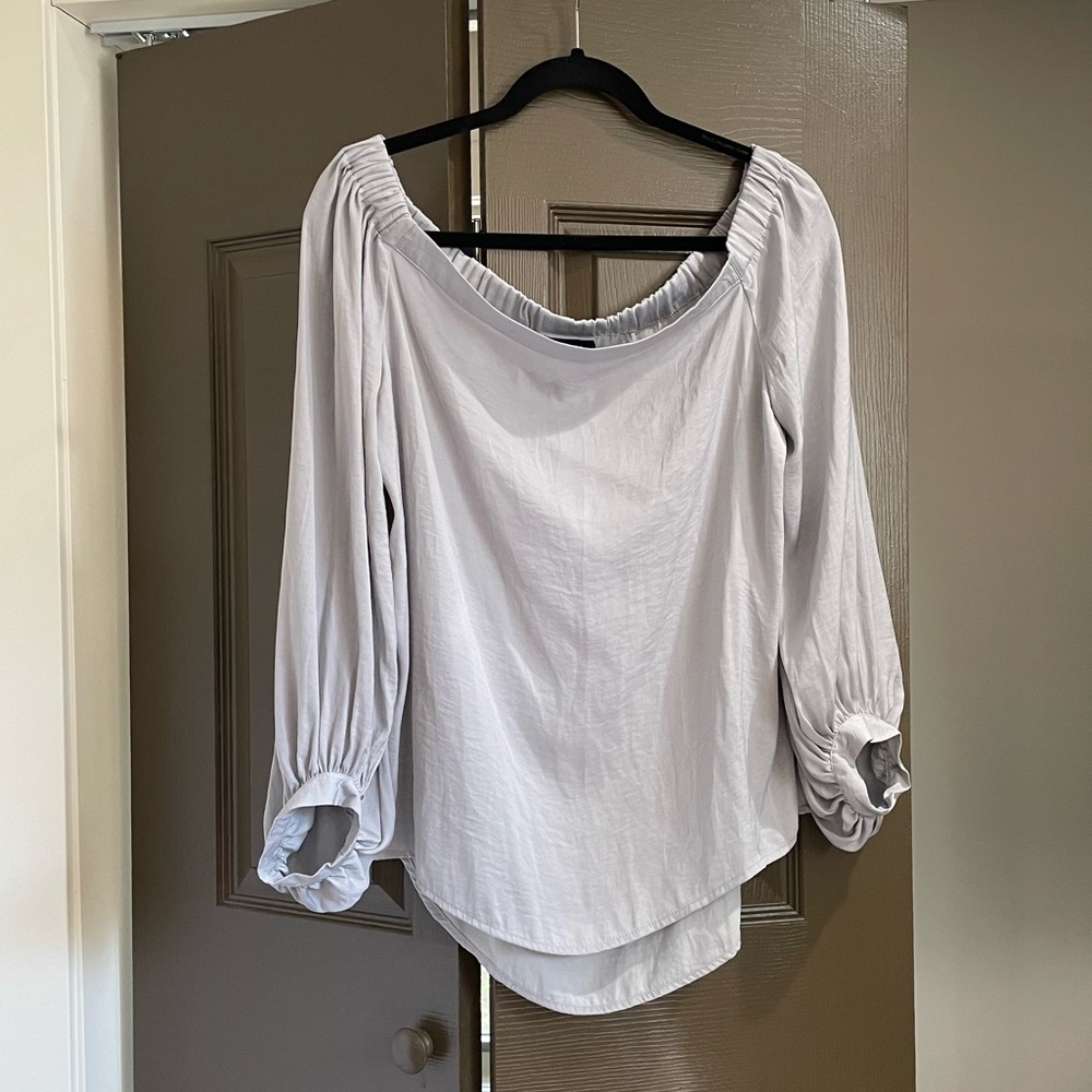 Silky Grey Off the Shoulder Mossimo Blouse